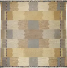 Carl Malmsten, 'Malmstens ny rölakan' (Malmsten´s new flat weave) rug, executed 1954, Handwoven wool on a linen warp