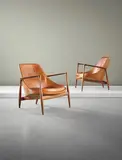 Ib Kofod-Larsen, Pair of 'Elisabeth' armchairs, model no. U 56, circa 1956, Teak, leather