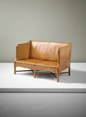 Kaare Klint, Two-seater box-shaped sofa, model no. 4118S, designed for the Ny Carlsberg Foundation, Denmark, designed 1930, Cuban mahogany, Niger leather