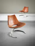 Preben Fabricius and Jørgen Kastholm, Pair of 'Scimitar' chairs, model no. IS-63