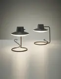 Pair of 'Oxford' table lamps, designed for St. Catherine's College, Oxford by Arne Jacobsen, 1965, Painted metal, glass, offered Oct 2015