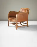 'Mix' easy chair, model no. 4396 by Kaare Klint and Edvard Kindt-Larsen, designed 1930, executed 1932, Cuban mahogany, Niger leather, brass nailheads, sold Oct 2015