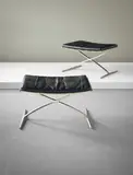 Early pair of stools, model no. 4391 by Preben Fabricius and Jørgen Kastholm, circa 1962, Leather, stainless steel, sold Oct 2015