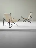 Poul Kjærholm, Pair of rare 'Holscher' lounge chairs