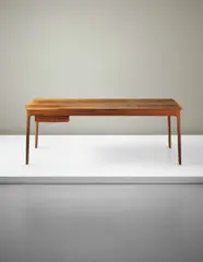 Extendable desk by Ole Wanscher, circa 1959, Rosewood-veneered wood, rosewood, brass, offered Oct 2015