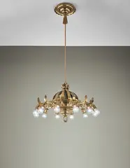 Thorvald Bindesbøll, Twelve-armed 'Sun' chandelier, circa 1900, Brass