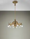 Thorvald Bindesbøll, Twelve-armed 'Sun' chandelier, circa 1900, Brass