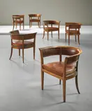 Kaare Klint, Set of six armchairs, model no. 4395, designed for the Dansk Kunsthandel sculpture shop, Copenhagen