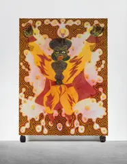 The Saga Continues...The Journey from Hell by Chris Ofili, 1997, mixed media on canvas, offered Feb 2014