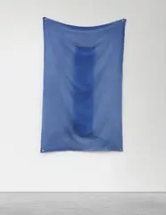 Sam Falls, Untitled (Val Verde, Blue), 2011, cotton fabric, dye, grommets