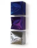 Lori Hersberger, Totem No. 4: dark blue, violet, silver (galvanically chromed), 2013, mirror polished stainless steel
