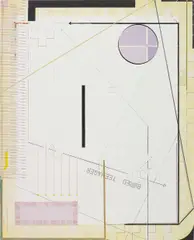 Markus Amm, Untitled, 2002, adhesive tape, enamel paint, pen, pencil on plywood