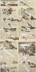 Nikolas Gambaroff, Untitled, 2011, newsprint and acrylic on aluminum composite panel
