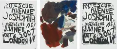 Three Works: Untitled by Josh Smith, 2007, oil and silk-screened acrylic on canvas, sold Feb 2014