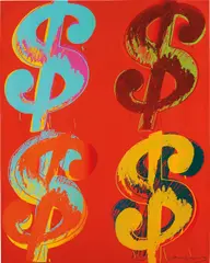 $ (4) by Andy Warhol, 1982, screenprint, a unique colour variant, on Lenox Museum board, offered Feb 2014