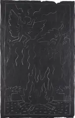 Angels and Coyotes by Keith Haring, 1982, chalk on black paper, sold Feb 2014
