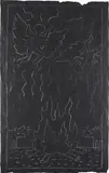 Keith Haring, Angels and Coyotes, 1982, chalk on black paper