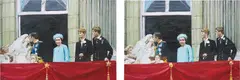 Li Qing, Wedding (There are six differences in the two paintings), 2006, oil on canvas in 2 parts
