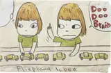 Doo Doo Brain by Yoshitomo Nara, 2004, graphite and coloured pencil on creased envelope, sold Feb 2014