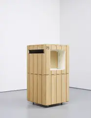 Manfred Pernice, Untitled, 2000, acrylic, emulsion, ceramic, chipboard, ply, caster wheels