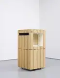 Manfred Pernice, Untitled, 2000, acrylic, emulsion, ceramic, chipboard, ply, caster wheels