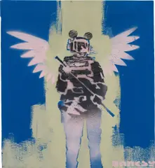 Filth by Banksy, 2000, spray paint and acrylic on canvas, sold Feb 2014