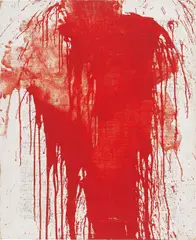 Untitled by Hermann Nitsch, 1987, acrylic on jute, sold Feb 2014