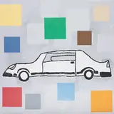 Donald Baechler, Abstract Painting with Car, 1996, acrylic and collage on canvas