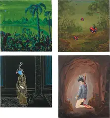 Four works: (i) By the Moonlight; (ii) Oxygen; (iii) Turkish Delight; (iv) Untitled by Djordje Ozbolt, 2004 - 2005, acrylic on canvas, offered Feb 2014