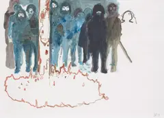 Untitled by Daniel Richter, 2008, oil on paper, offered Feb 2014