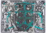Oscar Murillo, Untitled, 2012, acrylic, oil stick, photocopy and collage on paper