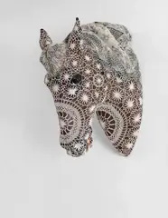 Cromwell by Joana Vasconcelos, 2011, Rafael Bordalo Pinheiro acrylic painted faience and handmade cotton crochet, offered Apr 2014