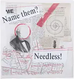 William Kentridge, Untitled, 2008, indian ink, found pages, coloured pencil and collage on paper