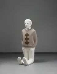Deleuze Kneeling Down by Erwin Wurm, 2006, acrylic resin and knitted jumper, offered Apr 2014