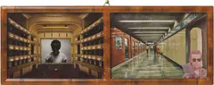 Untitled by Martin Kippenberger, 1974, mixed media on photo-offset postcards in artist's frame, sold Apr 2014