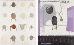 Keith Tyson, Two works: Studio Wall Drawings (i) Drawing for Artmachine Iteration 'Lazy Lung Investigates the 16th Century', 1999; (ii) A Midsummer Night's Dream at the Steiner School, 2002, (i) crayon, coloured pencil, graphite and watercolour on paper (ii) acrylic and crayon on paper