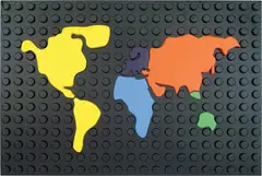 Matteo Negri, Black Lego Map, 2012, enamel on cast iron
