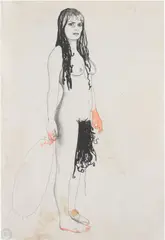 Kati Heck, Mundstück, 2005, graphite, pen, crayon on found paper