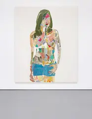 Actress/Model # 4 "Melanie K." by Martin Maloney, 2007, pencil, oil on canvas collage with wax encaustic and paper on canvas, sold Apr 2014