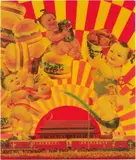 Luo Brothers, Welcome to the World Famous Brand, 2006, collage, paint, enamel, lacquer on wooden panel