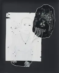Terence Koh, Lion's Tears, 2005, Sellotape, thread, pencil and collage on paper