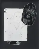 Terence Koh, Lion's Tears, 2005, Sellotape, thread, pencil and collage on paper