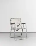 Michael Brown, Relic (Lawn Chair / Hurricane Katrina), 2008, found aluminum lawn chair frame, polished stainless steel