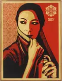 Commanda by Shepard Fairey, 2007, silkscreen on wood in artist's frame, sold Apr 2014