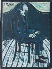 Despair by Billy Childish, 1985, oil on board, sold Apr 2014