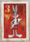 James Cauty, Bomber Bunny 3, 2008, graphite, oil, acrylic on linen