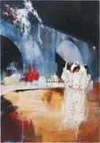 Ian Francis, A Girl Tries To Be More Like Her Friends, 2008, acrylic, oil, pen, ink and transfer on canvas