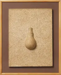 Ampoule by Jiří Kolář, 1967, paper collage on wood, offered Apr 2014