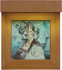 Portrait No. 206 by Anton Henning, 2007, oil on canvas, wooden frame and electrical lighting, sold Apr 2014