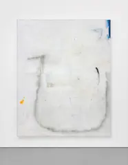 David Ostrowski, F (Gee Vaucher), 2012, acrylic, lacquer and paper on canvas, in artist’s wooden frame